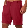 Męskie szorty Summer bawełniane lniane szorty mężczyźni zwykłe plażę krótkie spodnie Czarne białe szare joggery bluki Homme moda sznurka 230414