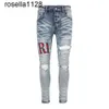 Designer Men's Jeans Split Denim Pants Mens Slim Fit Jeans Casual fashion brand Button 23ss Elastic Pants women's mens slim Purple Jean pants