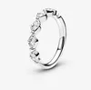 Cluster Rings S925 Sterling Silver Style Diamond Ring With Elongated Shape Accent
