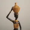 Dekorativa figurer vävda textur afrikansk stamkvinna svarta flickor prydnad karakteristiska objekt hem dekor tillbehör