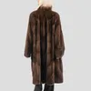 Women's Down Parkas Women's Long Mink Fur Coat 100% Genuine Mink Fur Coat Warm and Fashionable for Winter European Street Style 231113