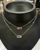 Colliers Luxury Pendant Classic UNO Brand Designer Top S925 STERLING Silver Move Zircon Hollow Square Chark Choker Women Jewelry Party Gift Wngf