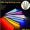 Billökor 2st 17 cm LED COB DRL DAYTIME Running Light Waterproof 12V Extern CE Parking Fog Bar Lamp White Blue Red Drop Delivery M DHE8P