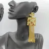 Boucles d'oreilles pendantes à grande fleur, bijoux en forme de goutte, couleur or, style bohème, pompon en cuivre, longue suspension pour fête de mariage africaine