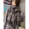 Foulards 2023 Imitation Cachemire Femmes Écharpe Hiver Preppy Style Vintage Plaid Écharpe Pashmina Mujer Foulard Couverture Wrap Châle Paréo