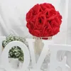 Dekorativa blommor kransar 20 cm/ 8 tum bröllopsdekorationer Silk Kissing Pomander Rose Balls Bouquet