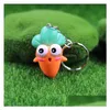 Porte-clés Longes Carotte Porte-clés Radis Poupée Pendentif Mignon Simation Légume Porte-clés Dessin Animé Accessoires Creative Enfants Dhgarden Dhr4G