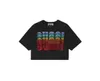 Designer summer women t shirt Shirt Family High Quality 2023 Spring/Summer Style Heavy Duty Rainbow Beads Double Shadow Round Neck Sleeve T-shirt for Women