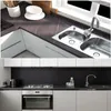 Wallpapers Thicken Matte Black Marble Sticker Wallpaper Self-adhesive Kitchen Oil-proof Desktop Cabinets Countertops Table Furniture Decor