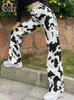 Pantalones de mujer CHRLEISURE Cool Hip Hop Vaca Impreso Jeans de cintura alta Moda Streetwear Pantalones Casual Mujer Jean recto 231114