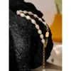Perline Yhpup Perle d'acqua dolce naturali Moda Bracciale fatto a mano Bracciale Donna Impermeabile PVD Charms Perline in acciaio inossidabile Gioielli GiftL231114