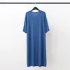 Men's Sleepwear Modal Pajamas Home Clothes Short-sleeved V-neck Mid-length One-piece Nightgown Loose Large Size Mens Cotton Bathrobe M27