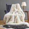 Decken Europäische Pelzdecke Weiß Dekopolster Sofa Leicht Luxusimitat verdickt