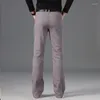 Mäns jeans Micro-Flare Denim Trousers Korean version av Elastic Casual Fleared Pants Black