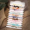 Strand 12pcs Hand Braided Bracelet Colorful Irregular Gravel Natural Stone Beads And Rice Beaded Mixed Boho For Women