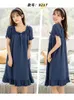 Mulheres sleepwear verão algodão mulheres camisa curta noite vestido mulheres sleepshirt solto senhoras camisola menina outwear nightdress