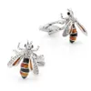 High-end lyxklassiker French New Animal Crystal Diamond Bee Mens manschettknappar smycken för skjorta