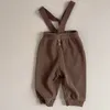 Kombinezon Baby Boys Girls Ubrania dziecięce Waffle Bawełny Solidne Casual Cruts Pants Spring Autumn Pp Pp Spodnie urodzone Sypeners 230414