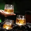 Tumblers Rotating Whisky Glass WhiskeyScotchBourbon Crystal Glasses Barware Old Fashion CocktailWhiskey 230413