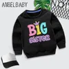 Hoodies Little/Big Sister Match Cartoon Children Höststopp