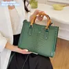 Factory wholesale ladies shoulder bags 6 colors street fashion crocodile handbag elegant solid color leather tote bag Joker embossed black fashion backpack 5050#