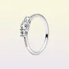 Rose Gold Three Stone Ring Women Girls Wedding Gift Designer sieraden voor echte 925 Sterling Silver Lover Rings met origineel3231539