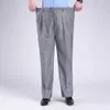 Pantaloni da uomo di grandi dimensioni 2956 Pantaloni estivi resistenti alle rughe Pantaloni da abito classici larghi con doppia piega 230414