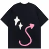 T-shirt da uomo Uomo Streetwear Tshirt Diavolo Corno Teschio Scheletro Stelle T-shirt grafica divertente T-shirt in cotone Harajuku T-shirt estiva Hip Hop Tee 230414