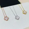 Четыре листового клеверного ожерелья натуральное раковина Gemstone Gemstone Gold Lated 18k Designer для женщины T0P Advanced Materials Официальные репродукции роскошные украшения премиум -класса 001 001