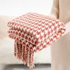 Blankets Modern Simple Throw Blanket Black and White Houndstooth Decor Sofa Blanket Homestay el Bed Towel Bed Flag Soft Scarf Tassel 230414