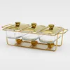 Din sets Sets Wedding Party Luxe Glass Chafing Dish El Serving Gold Buffet Warmer