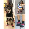 Abbigliamento per cani 4 pezzi Scarpe invernali impermeabili per animali domestici Stivali da neve antiscivolo Protezione per le zampe Riflettenti caldi per cani di taglia medio-grande Labrador Husky 230414