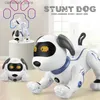 Animaux électriques / RC Animaux télécommandés Animaux RC robot chien cascadette Puppy Toys for Kids Push-up Push-up Animaux électroniques Dancage Boy Programmable Toy Q231114