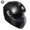 Casques Moto Casques intégraux AGV Italie Fibre de carbone Découvrez l'édition asiatique Riding and Riding Four Seasons Mensa ndW omensMo torcycleCa rbonFi berMa tteBl ackL WN7