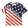 Mens t Shirts USA Flag Shirt Men Fashion Spring Summer Summer Casual sobre tamanho de manga curta o pescoço Independence Day 4 de julho Top