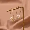 Hoop Earrings Simple Daily Delicate Stainless Steel 18KP Freshwater Pearl Earring Dating Dancing For Women 2023