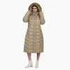 Dames donsparka's SANTELON dames winter dik warm over de knie pufferjack vrouwelijke XLong parka met afneembare winddichte capuchon mode bovenkleding 231114