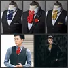 Bow Ties Men's Wedding Tie Brosch Set Korean British Business Suit Emcee Host Accessories Crystal Bow-Pocket Square Corsage Set
