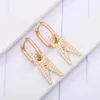 Boucles d'oreilles pendantes de haute qualité plaqué or ciseaux goutte pour femmes femme luxueux cubique zircone cerceau boucle d'oreille bijoux de fête de mariage 2023