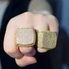 Mode Mannen Vrouwen Ring 18 k Geel Wit Vergulde Volledige Micro Praved Bling CZ Ring voor Mannen Vrouwen Hot nieuwe Cadeau voor Vriend