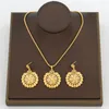 Necklace Earrings Set Italian Gold Color Jewelry For Women Dangle And Necklack Hollow Out Design Bohemia Bridal Weddings