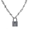 Chokers Handmade Cool PadLock Pendant Necklace Streetwear Punk Necklaces Gothic Choker Party Jewelry 231114