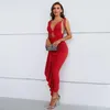 Sukienki swobodne 2023 Kobiety czerwony kolor Sexy Rayon Bandage moda kantar bez ramiączek sukienka do kolan Świętuj urodziny