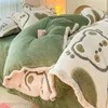 Bedding sets Thickened Milk Flannel Bed Set of Four Pieces Quilt Cover Children's Coral Velvet Bed Sheet Set of Three Pieces 231114