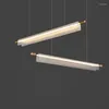 Pendant Lamps Nordic Simple LED Strip Restaurant Bar Lamp Modern Designer Acrylic Study Office Light