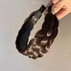 Fermagli per capelli Treccia a cinque fili Parrucca allargata Fascia per capelli Fatta a mano Lisca di pesce Fritta Torsioni Pressato Elegante copricapo