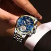 Relógios de pulso Relogio Masculino Top Marca Mens Luxo Relógio de Aço Inoxidável Luminescência Relógio Casual Chic 3Bar À Prova D 'Água Esporte Ao Ar Livre 231114
