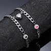 Charm Bracelets 2 Pcs/set Magnetic Heart Couple Halloween Luminous Fashion Jewelry