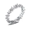Lyxiga mångsidiga kvinnor bröllop fina smycken 5a diamanthjärta ringar 925 sterling silver is ut baguette cz förlovningsring