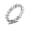 Luxuriöse vielseitige Damen-Hochzeit, edler Schmuck, 5A-Diamant-Herzringe, 925er Sterlingsilber, Iced Out, Baguette-CZ-Verlobungsring